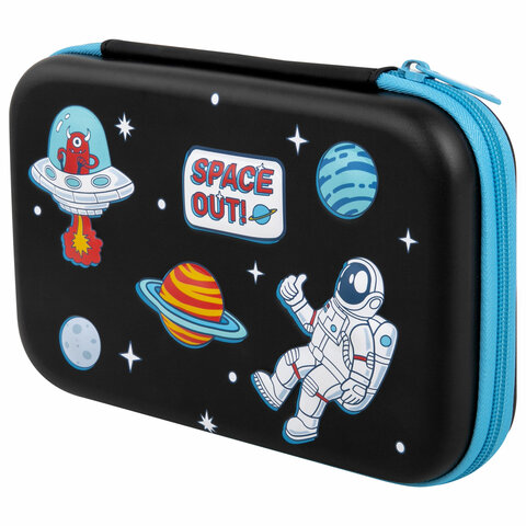 превью Пенал BRAUBERG KIDS большой удобный с откидной планкой, EVA, 22×15х4 см, «Space out»