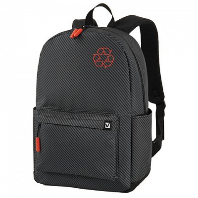 Рюкзак BRAUBERG ENERGETIC универсальный, эргономичный, «Recycle», черный, 43×30х16 см