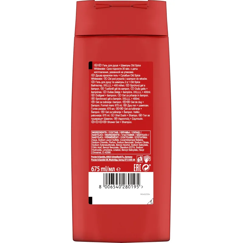 Гель для душа + шампунь 3в1 OLD SPICE мужской Whitewater 675мл