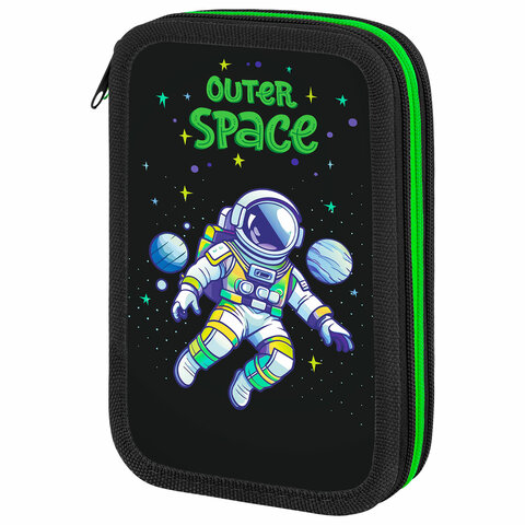 превью Пенал ПИФАГОР, 3 отделения, ламинированный картон, 19×11 см, «Outer space»