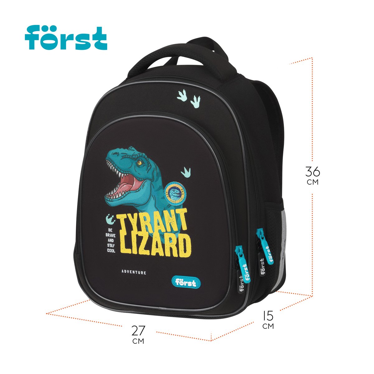 Ранец Först F-Light «Cool adventure» 36×27×15см, 2 отделения, 2 кармана, анатомическая спинка