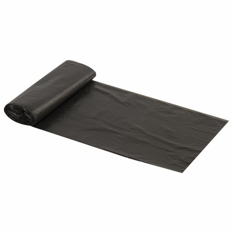 Мешки для мусора 30 л, черные в рулоне 20 шт., ПНД, 5 мкм, 47×55 см (±5%), эконом, ЛЮБАША