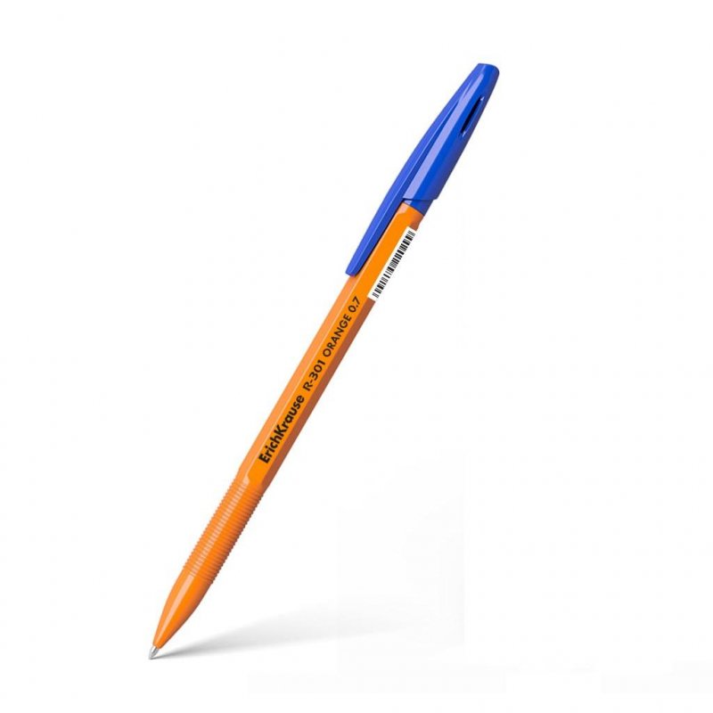 превью Ручка шариковая неавтоматическая ErichKrause R-301 Orange Stick синяя (толщина линии 0.35 мм)