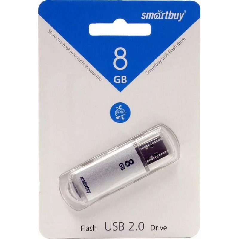 Флеш-память SmartBuy V-Cut 8GbUSB 2.0 серебристая