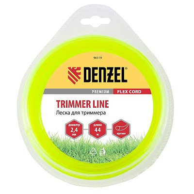 Леска для триммера круглая 2.4 мм х 44 м FLEX CORD Denzel 96119