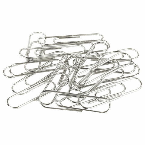 Скрепки большие EXTRA BRAUBERG 50 мм никелированные 50 штук271314