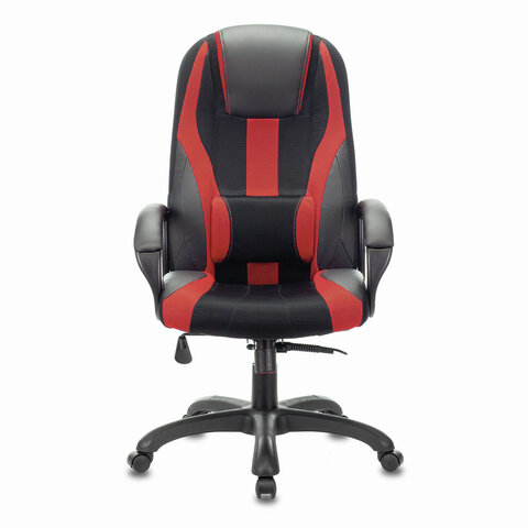 Кресло компьютерное BRABIX PREMIUM «Rapid GM-102», НАГРУЗКА 180 кг, экокожа/ткань, черное/красное, 532107