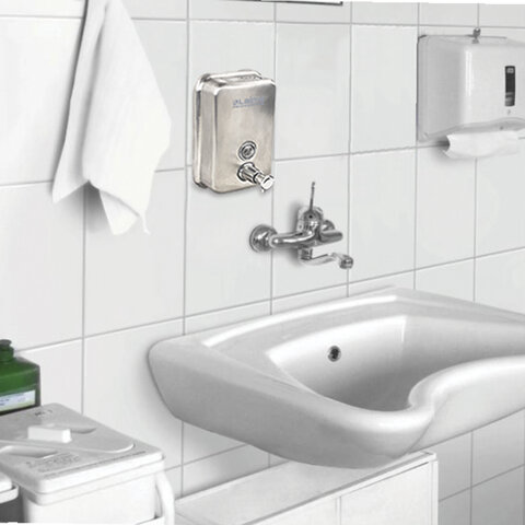 Диспенсер для жидкого мыла LAIMA PROFESSIONAL INOX, 0,5 л, нержавеющая сталь, матовый, 605396
