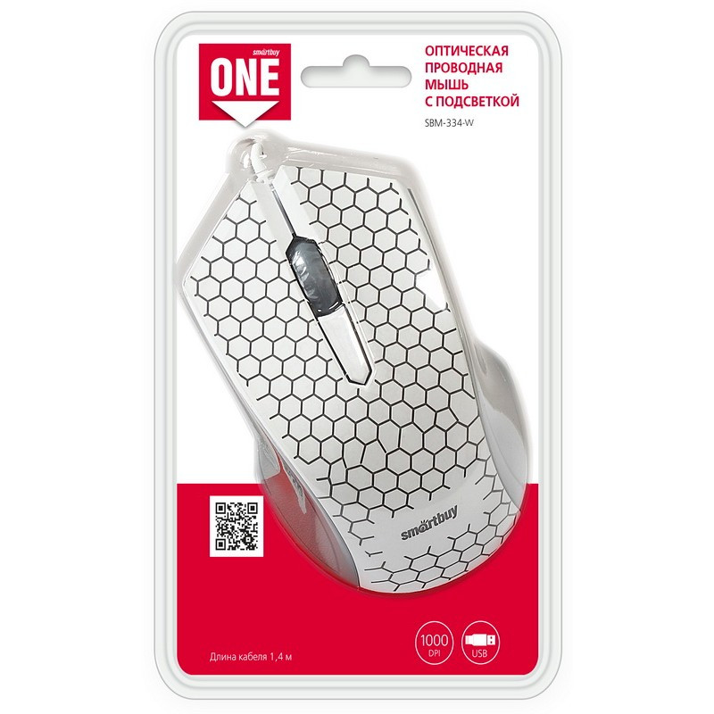 Мышь компьютерная Smartbuy ONE 334 (SBM-334-W) белая