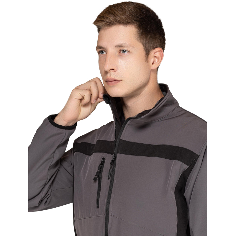 Куртка муж демисезонная софтшел LULEA cер/черн р.3XL(арт. LULE2GR3X)