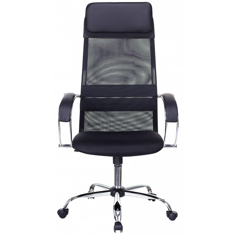 Кресло для руководителя Easy Chair 655/SL/BL TTW черное (искусственная кожа/сетка/ткань, металл)
