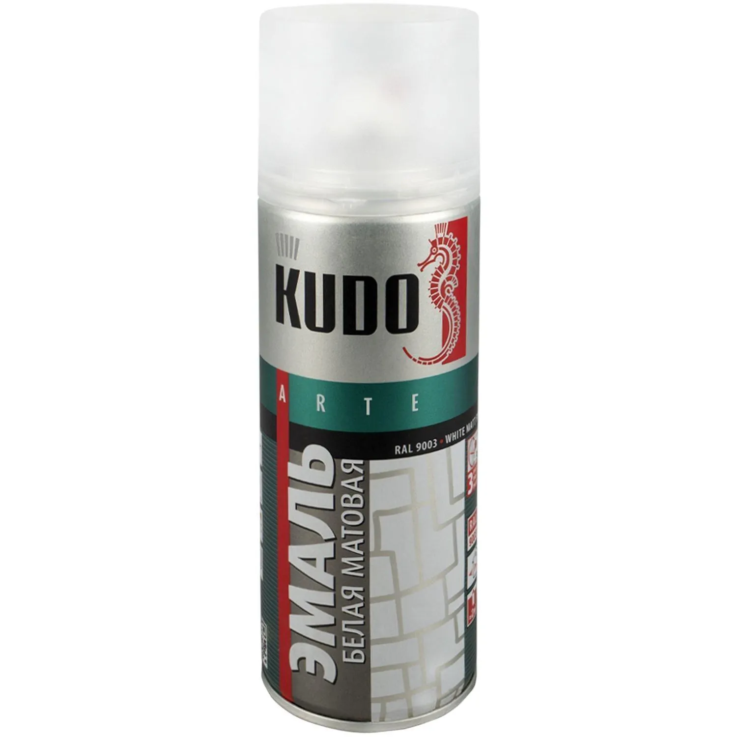 Краска аэрозоль белая матов. 520 м л (1/12) kudo ku-1101