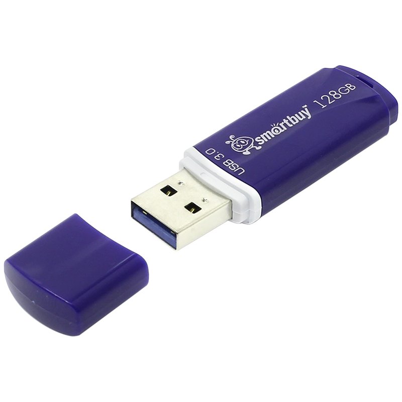 Флэш-диск 128 GB, SMARTBUY Crown, USB 3.0, синий