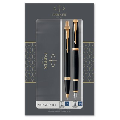 Набор Parker «IM Black GT»: ручка шариковая, 1.0мм и ручка перьевая, 1.0мм, подар. уп. 