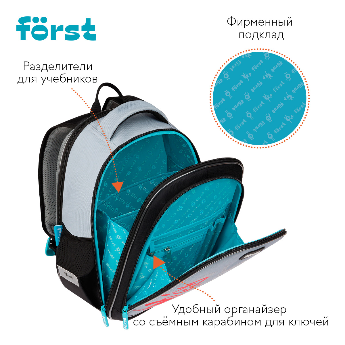 Рюкзак Först F-Cloud «Invisible Ninja» 37×28.5×16.5см, 3 отделения, 3 кармана, анатомическая спинка