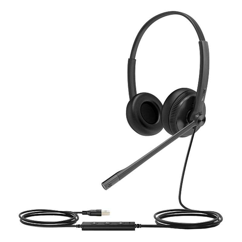 Гарнитура головная Yealink UH34 Dual UC Дуо, Проводная, HD звук, USB, шт
