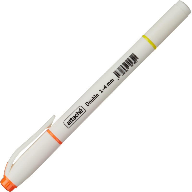 Текстовыделитель Attache Double желтый/оранжевый (толщина линии 1-4 мм)