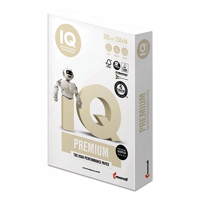 Бумага IQ PREMIUM, А4, 200 г/м2, 250 л., класс «А», Австрия, белизна 170% (CIE)