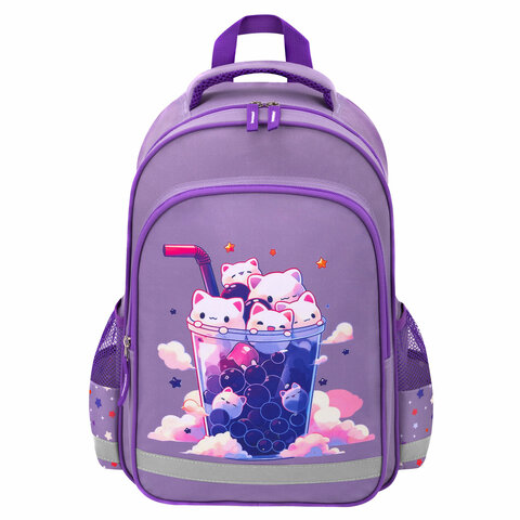 Рюкзак ПИФАГОР SCHOOL, 1 отделение, 3 кармана, «Bubble tea», 38×28×14 см