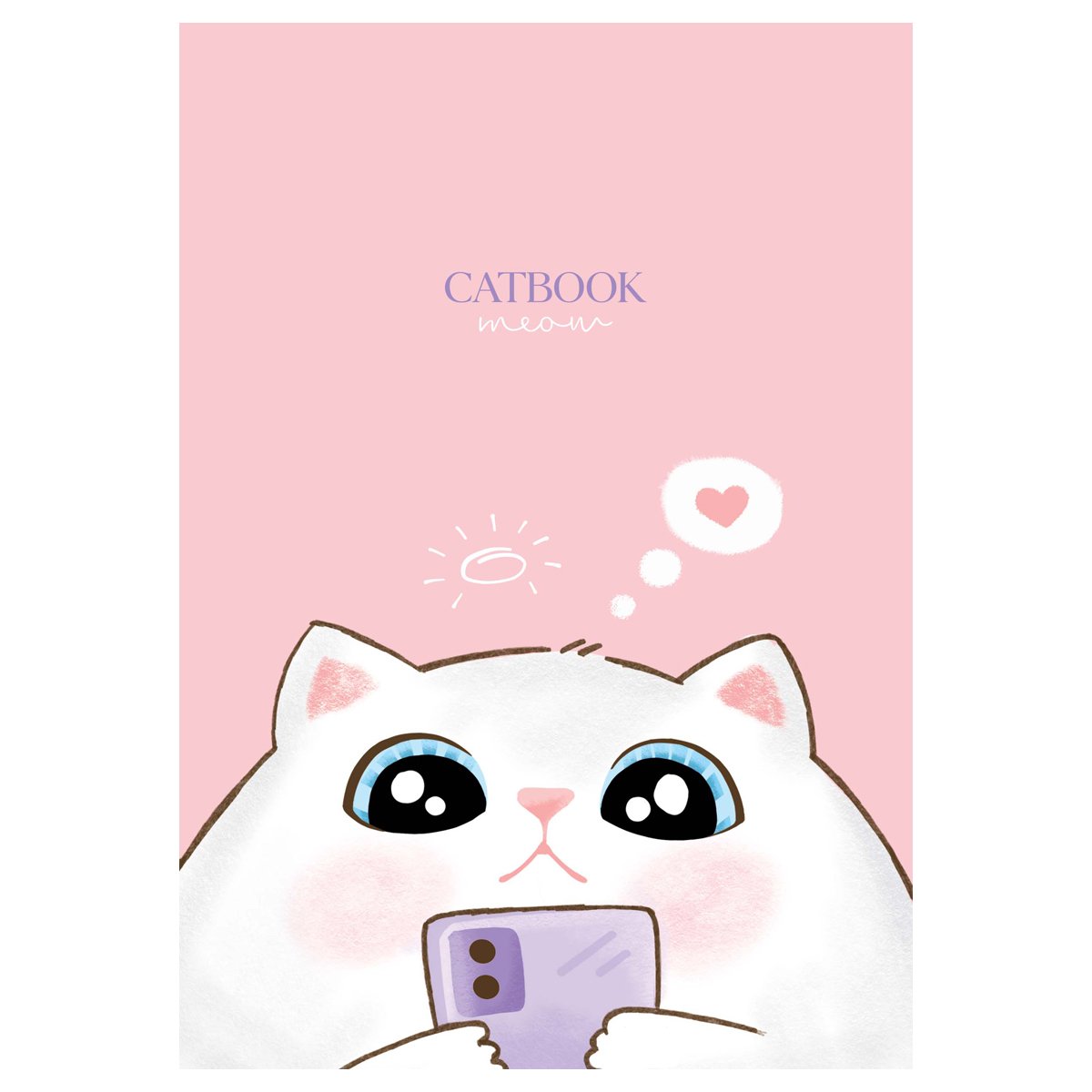 Тетрадь 80л., А5, клетка на гребне MESHU «Cat Book», двойная обложка, матовая ламинация, выб. лак