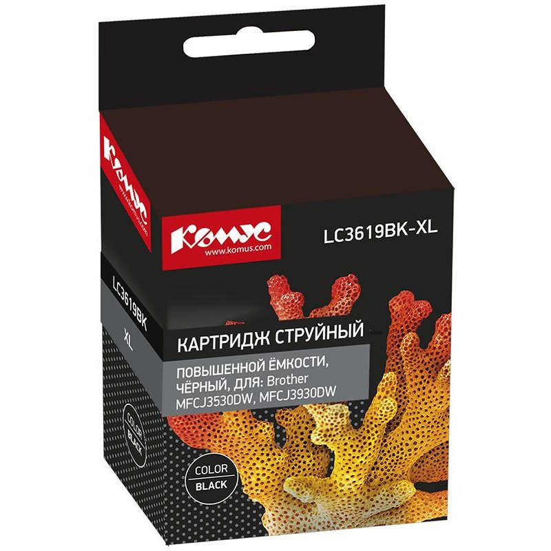 Картридж струйный Комус LC3619XLBK чер. пов. емк для BrotherMFCJ3530DW/3930D