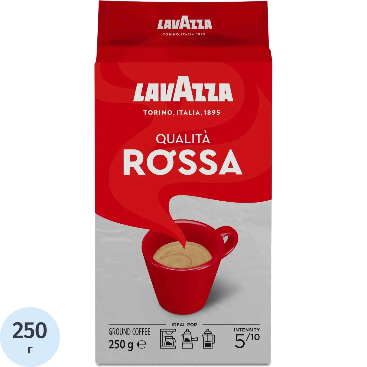 Кофе молотый Lavazza Rosso 250 г (вакуумная упаковка)