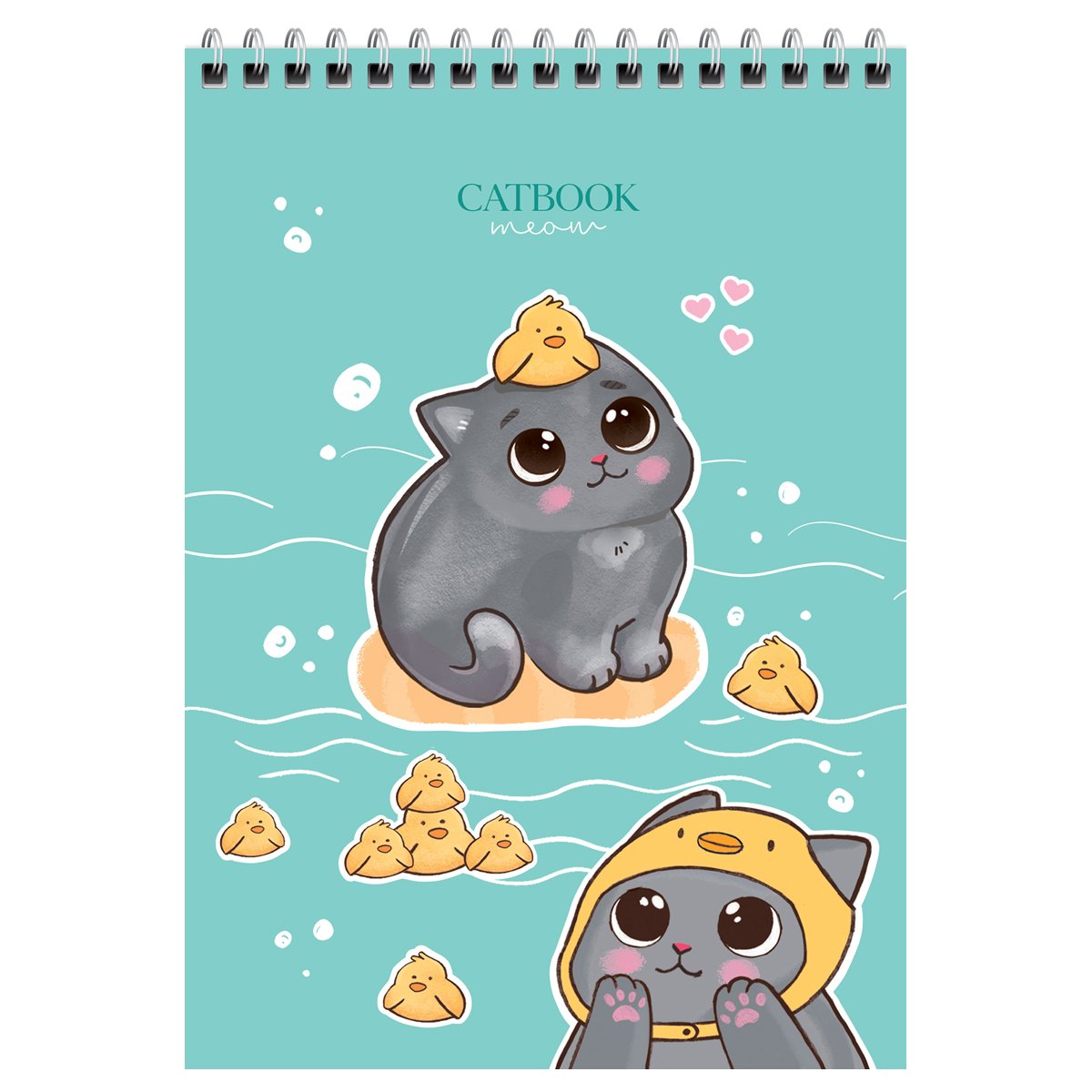 Блокнот А5 60л. на гребне MESHU «Cat Book», пластиковая обложка