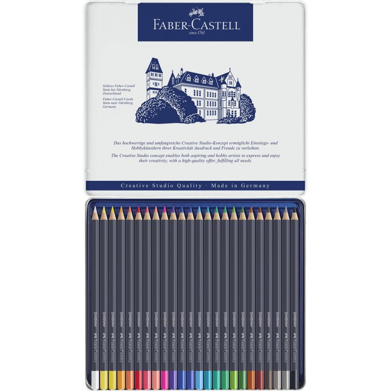 Карандаши цветные Faber-Castell «Goldfaber» 24цв., круглые, заточен., метал. коробка