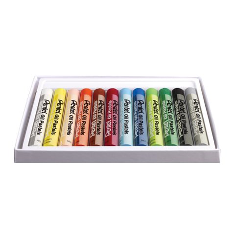 Пастель масляная художественная PENTEL «Oil Pastels», 12 цветов, круглое сечение, картонная упаковка