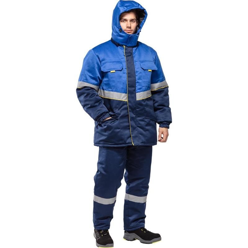 Куртка рабочая зимняя мужская з43-КУ с СОП васильковая/синяя (размер 56-58, рост 182-188)