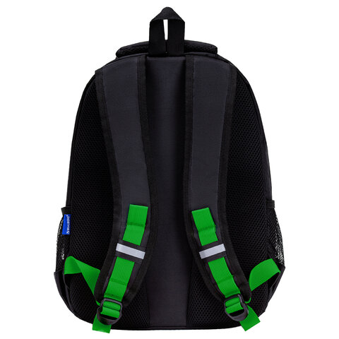 Рюкзак BRAUBERG FORCE, 2 отделения, 5 карманов, «Neon green», 39×28х17 см