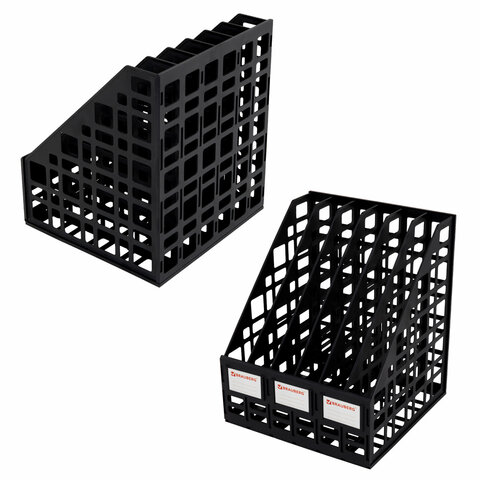 Лоток вертикальный для бумаг BRAUBERG «ULTRA», 240 мм, 6 отделений, сетчатый, сборный, черный