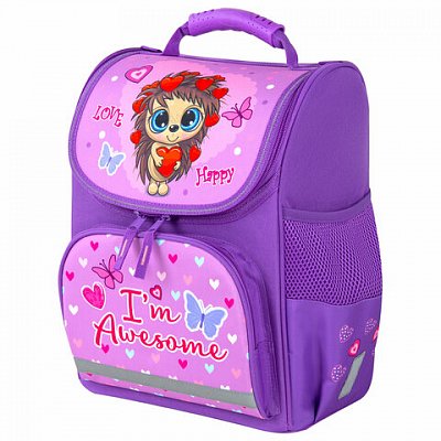 Ранец ПИФАГОР BASIC, 1 отделение, 3 кармана, эргономичная спинка, «Awesome», 35×28х18 см