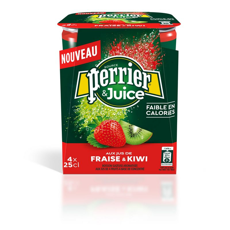 Напиток Perrier газированный с соком клубника-киви 0.25 л (4 штуки в упаковке)