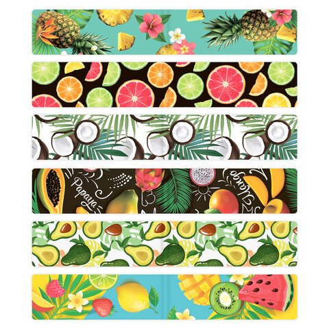 Закладки для книг МАГНИТНЫЕ, «FRUITS», набор 6 шт., 60×20 мм, BRAUBERG