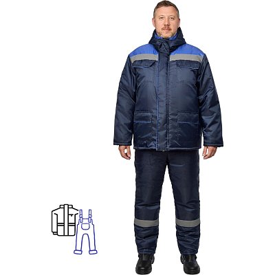 Костюм рабочий зимний муж з12-КПК с СОП син/вас оксф 68-70/182-188