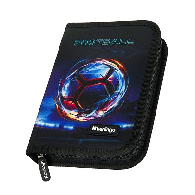 Пенал 1 отделение, 200×140×40 Berlingo «Cyber Football», дополнительная откидная секция, полиэстер