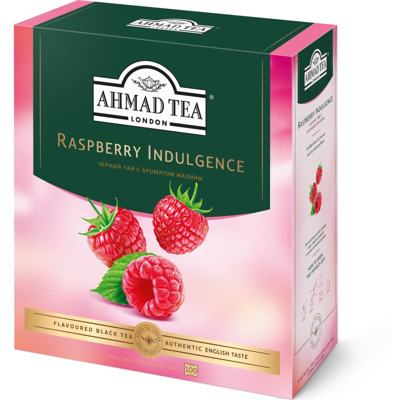 Чай Ahmad Tea Малиновое Лакомство, черный, пакетики в конвертах 100×1.5г/уп