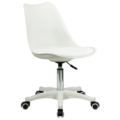 превью Кресло стул BRABIX «Eames MG-310 PL», пластик белый, экокожа белая