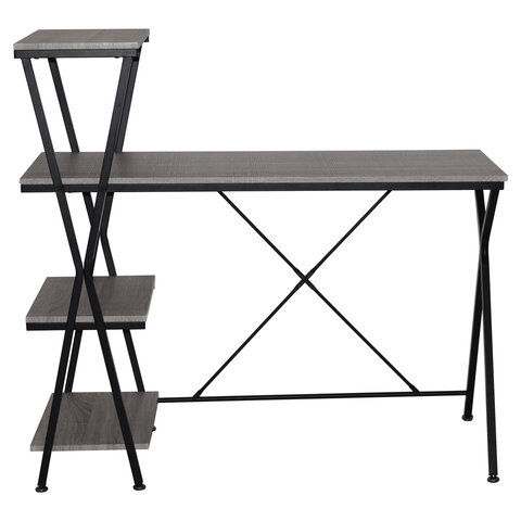 Стол на металлокаркасе BRABIX «LOFT CD-004», 1200×535х1110 мм, 3 полки, цвет дуб антик