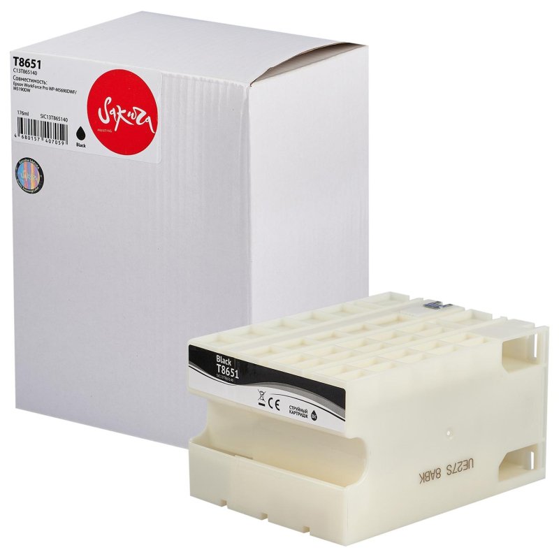 Картридж струйный Sakura C13T865140 T8651 BK пиг. чер. для Epson WF-M5690DWF