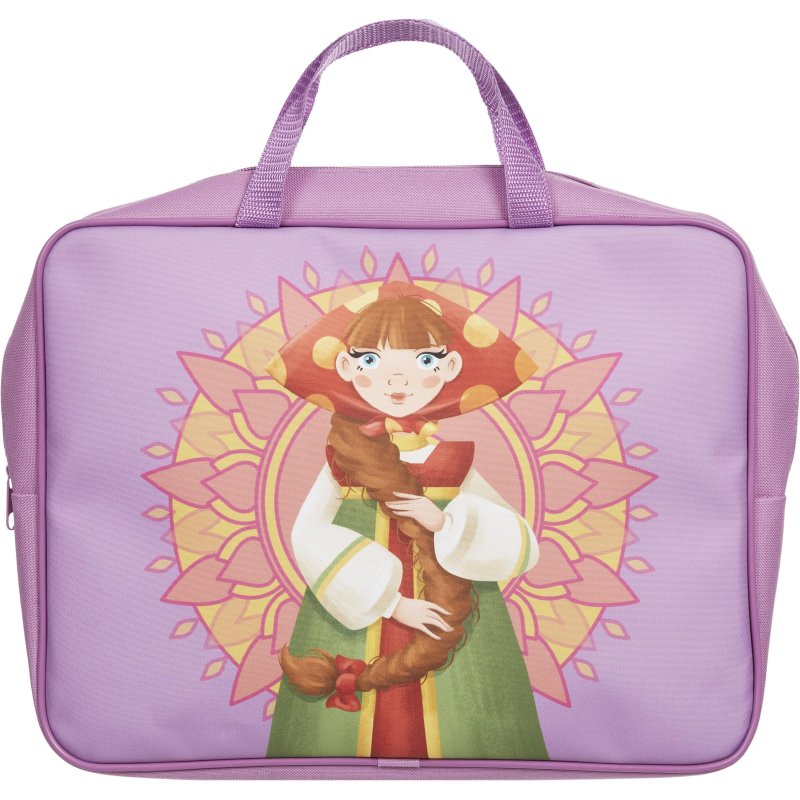 Папка для тетрадей КОМУС Три богатыря Любава, А4, на молн, ткань,75мм, ПМД-4-20