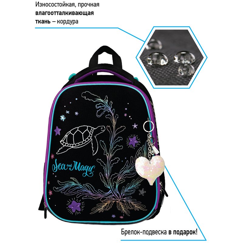 Ранец Berlingo Expert «Sea magic» 37×28×16см, 2 отделения, 2 кармана, анатомическая спинка