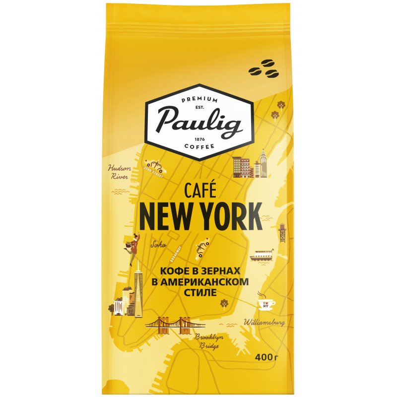 Кофе в зернах Paulig New York 100% арабика 400 г