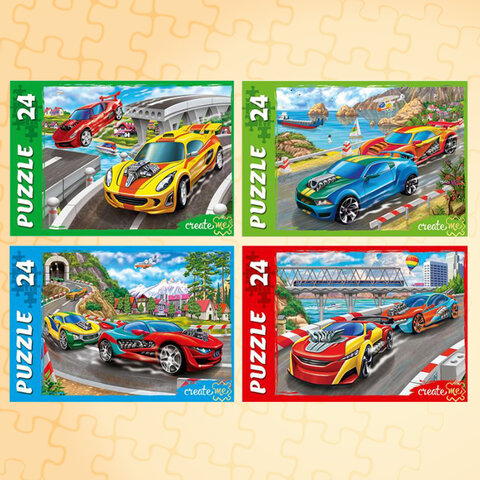 Пазлы картонные 24 элементаКОМПЛЕКТ 32 шт. поле 17.5 х 13 смРК