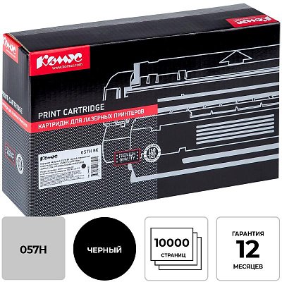 Картридж лазерный Комус 057H BK чер. пов. емк. для Canon MF443dw ( без чипа)