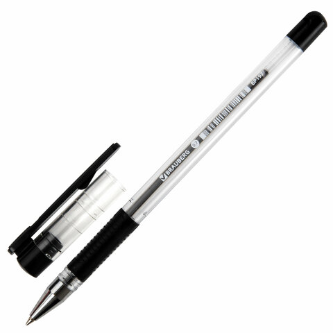 Ручка шариковая с грипом BRAUBERG «X-Writer», ЧЕРНАЯ, узел 0.7 мм, линия письма 0.35 мм