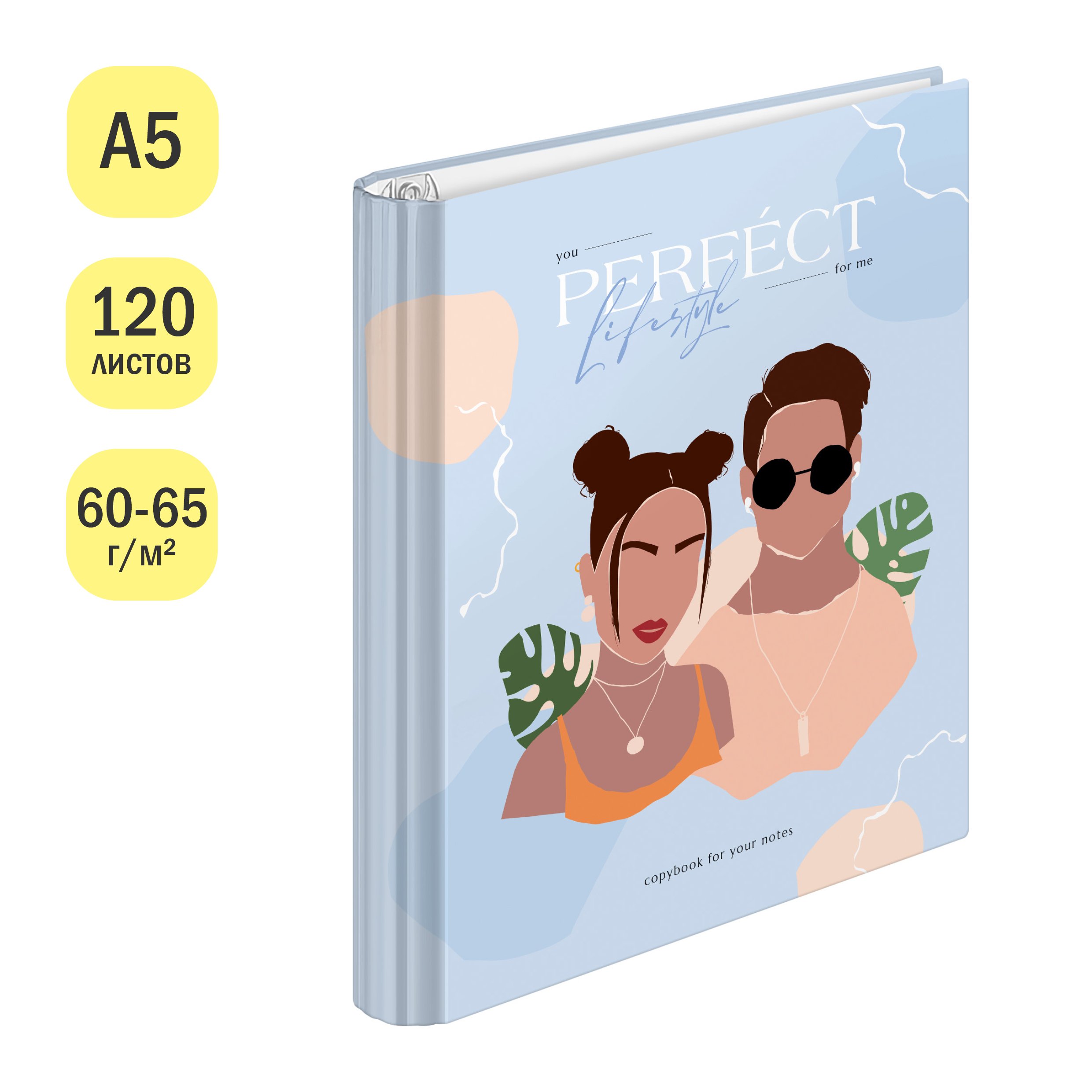 Тетрадь на кольцах А5, 120л., 7БЦ, ArtSpace «Стиль. Perfect», глянцевая ламинация