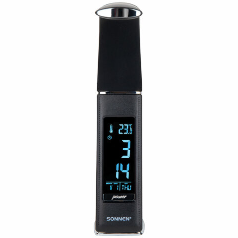Настольная лампа-светильник SONNEN SM-01B на подставке, LCD-экран, СВЕТОДИОДНАЯ, 5 Вт, черный