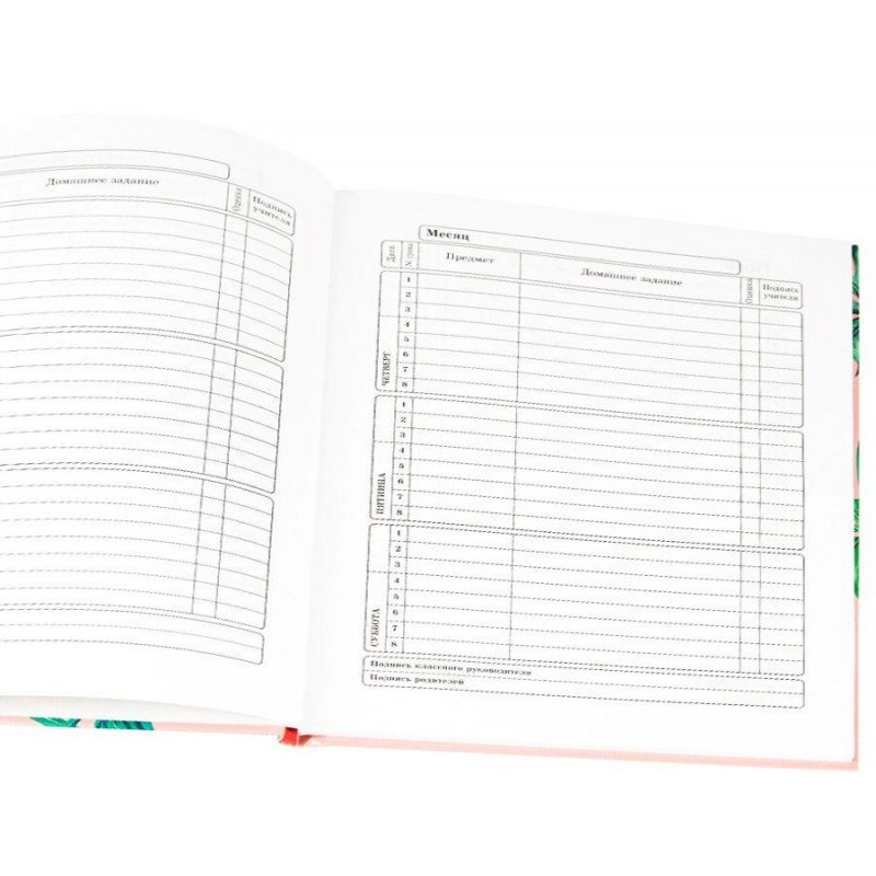 Дневник школьный Проф-пресс с 1-11 классы Широкие листья твердая обложка